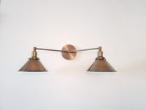 Bathroom Vanity Sconce - Antique Brass Light - Rustic Mirror Light 2 small