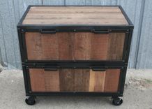 Reclaimed Wood File Cabinet. Industrial Filing Cabinet. Vintage Style Rustic Dresser. 2 small