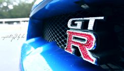 Crystallized Gt-R Nissan Skyline Car Emblem Genuine European Crystals Bedazzled 2 small
