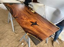 Custom Monkey Pod Resin Cast Dining Table 3 small