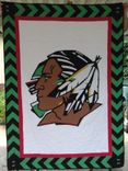 Custom Appliqued "Fighting Sioux" Team Logo Indian Brave Quilt With Arrow Border 1 small