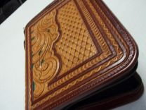 Bcl348 Large Square Pistol Case In Pumpkin With Western Floral 2 small