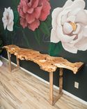 Maple Burl Live Edge Console/Sofa Table 92x18x30 5 small