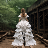 Ruffle Steampunk Wedding Dress 2 small