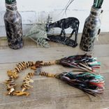Safari Bead Tassel African Decor Bead Garland Animal Beads Tassle Tribal Decor 3 small