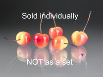 One Realistic Glass Rainier Cherry Sculpture, Hand Blown and Life-Sized 5 small