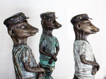 Cast Bronze Meerkats, In Character. 1 small