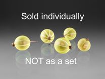 One Realistic Glass Green Gooseberry Sculpture, Hand Blown and Life-Sized 4 small