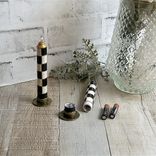 Elegant Check Candle Set Checked Dinner Candles 5 small