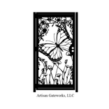 Floral Artistic Gate - Butterfly Decorative Steel Gate - Custom Wall Panel - Outdoor Steel Art 3 small
