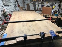 Solid Oak Trestle Table 6 small