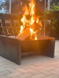 Metal Fire Pit, Outdoor Fire Pit, Square Wood Burning Fire Pit, Outdoor Home Decor 4 small