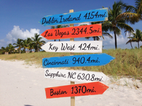 Garden Directional Wood Sign, Beach House Decor, Arrow Wooden Sign 2 small