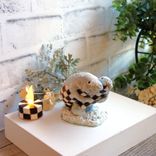 Courtly Checked Florida Manatee Figurine With Tea Light Candle Hand Painted 2 small