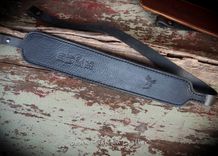 Custom Black Leather Rifle Sling Or Gun Sling With Name Or Initials 4 small