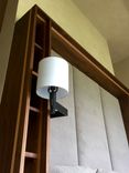 Floating Walnut Bed, Shelving And Upholstered Headboard 2 small