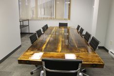10 X 4 Reclaimed Conference Table With Steel I Beam Base. 3 small