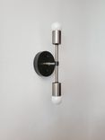 Modern Black & Brushed Nickel Light - Linear Mid Century Silver Wall Sconce 5 small