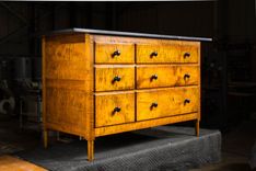 Reproduction Shaker Bureau. Dyed Curly Maple With Hand Rubbed Finish. 4 small
