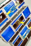 Custom Eclectic Stained Glass Metal And Wood Contemporary Wine Rack 4 small