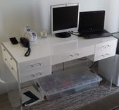 Acrylic Desk - Multi Drawer Design - Hand Crafted, Made To Order Custom Size And Style Available 1 small