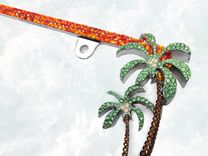 Tropical Beach European Crystal License Plate Frame Bedazzled Car Bling Crystallized Palm Trees 3 small
