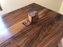 Rustic Barn Beam And Walnut End Table 3 small