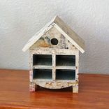 Tabletop Wood Cubby Shelves Blue Bird Cubby Box & Mini Floral, Pigeon Hole Shelf, Miniature Cubby 5 small