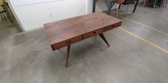 Mid-Century Modern Solid Walnut Three-Drawer Desk 1 small