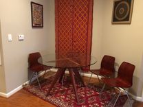 Janice's Bubinga Modern Table Base For 48 Inch Diameter Glass Top 2 small