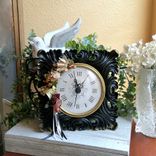 Vintage Rose Black And Gold Decor Clock Custom Decorative Mantle Clock Handmade 6 small