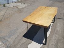 Live Edge Torrey Pine And Steel Dining Table 4 small