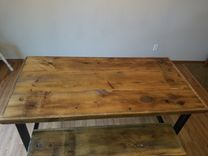 Industrial   Barn Wood Rustic Dining Room Table Made From 1800s Reclaimed Minnesota Barn Wood 5 small