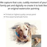 Watercolor Digital Print Portrait Of Pet Or Family, Canvas Print 2 small