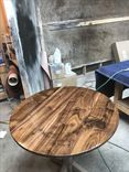 Round Walnut Drop Leaf Table 2 small