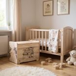 Laser engraved toybox - 31 inches wide x 20 inches high x 18 inches deep 2 small