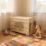 Laser engraved toybox - 31 inches wide x 20 inches high x 18 inches deep 1 small