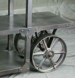 Industrial Trolley Bar Cart, Modern Beverage Station With Trolley Wheels 2 small