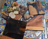 Rustic Wood Mosaic Epoxy Resin Serving/Cutting Boards 3 small