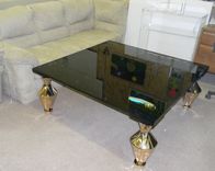 Black Acrylic Slab Top With Custom Style Legs 5 small