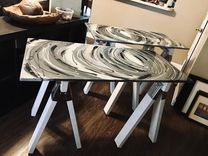 Handmade Rustic Sawhorse Desk 2 small