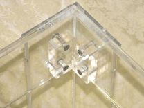 Acrylic Side / End Table Brass Button Connectors On Corners - Hand Crafted, Custom Made 6 small