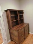 Solid Walnut Book Case File Drawers 3 small