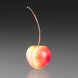 One Realistic Glass Rainier Cherry Sculpture, Hand Blown and Life-Sized 3 small