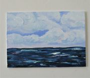 Brooke Baxter Howie Original Acrylic Seascape, 7" X 5" 2 small