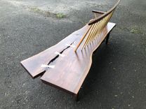 Nakashima Style Walnut Conoid Bench 4 small