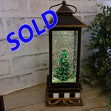 Christmas Snow Lantern Vintage Snow Globe Checked Christmas Decor 1 small