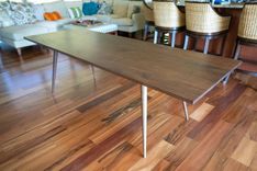 Walnut Dining Table With Mccobb Legs 30" X 60" 3 small