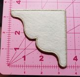 Handmade Embroidered Corner Bookmark: Antique Violet Monogram On Cream Felt With Lilac Initial "A" 4 small