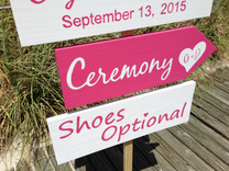 Pink White Welcome Wedding Sign, Beach Wedding Decor 3 small